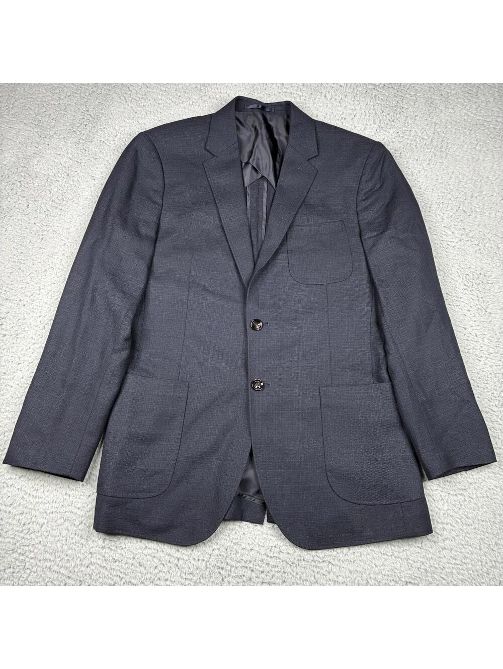 Reiss Blazer Mens 38 Wool Black Tailored 2 Button Notch Lapel Single Vent
